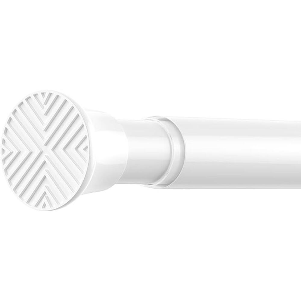 NEW Set of 2: Adjustable Spring Curtain Rod, Spring Loaded for Window- White - Picture 1 of 6